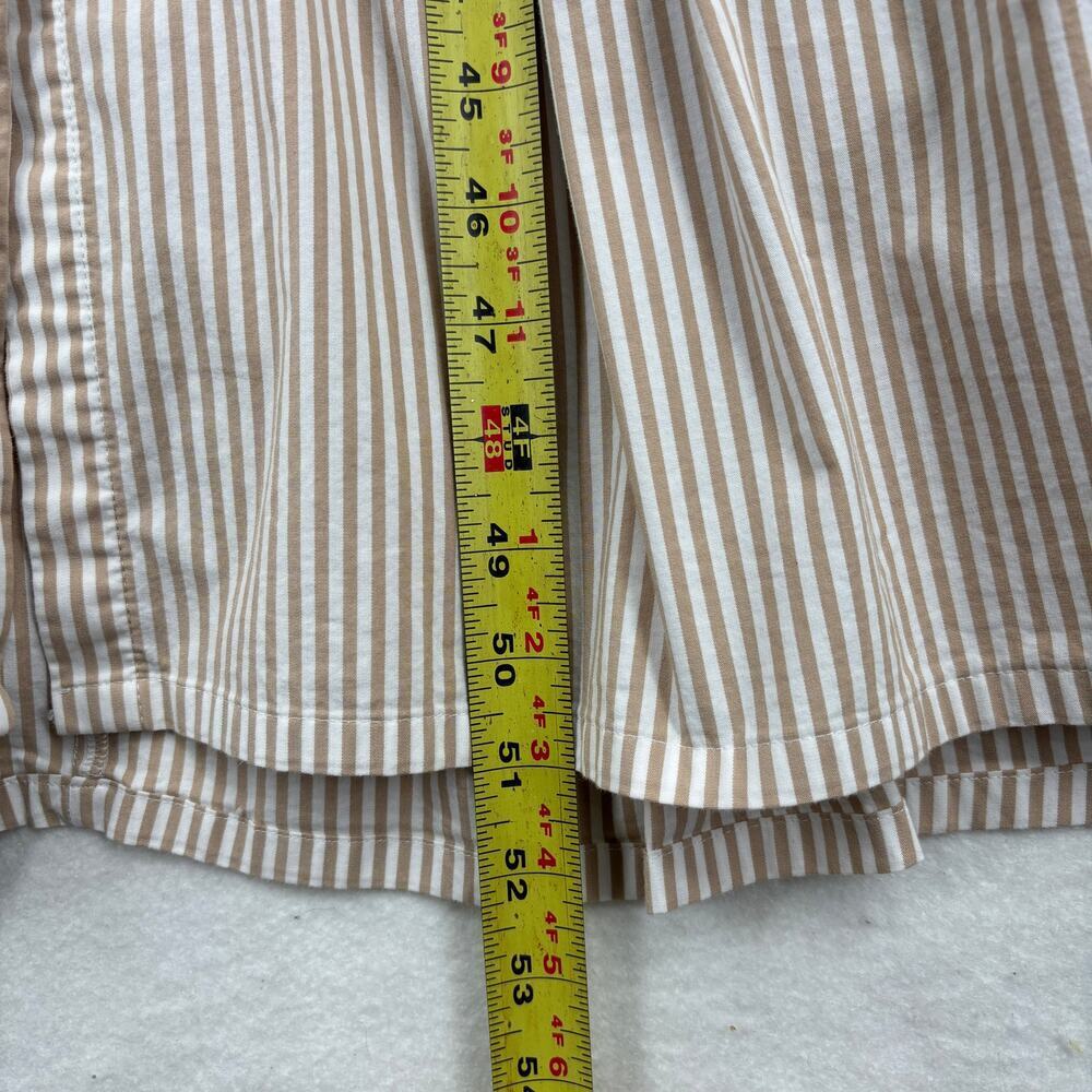 Chico's Tiered Maxi Dress Dress Size 12 Tan White Stripe Cotton Blend Belted - Picture 10 of 12